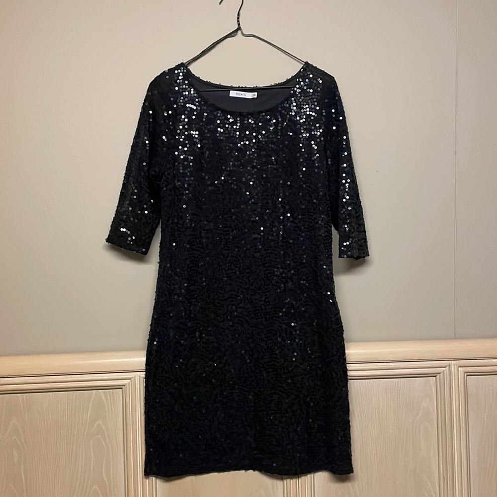 Black sequin dress -medium